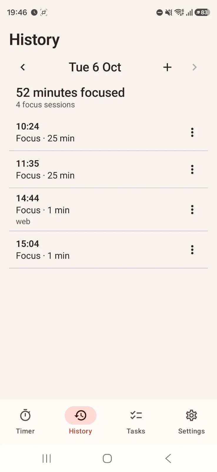 Pomodoro Tracker settings or goals screen
