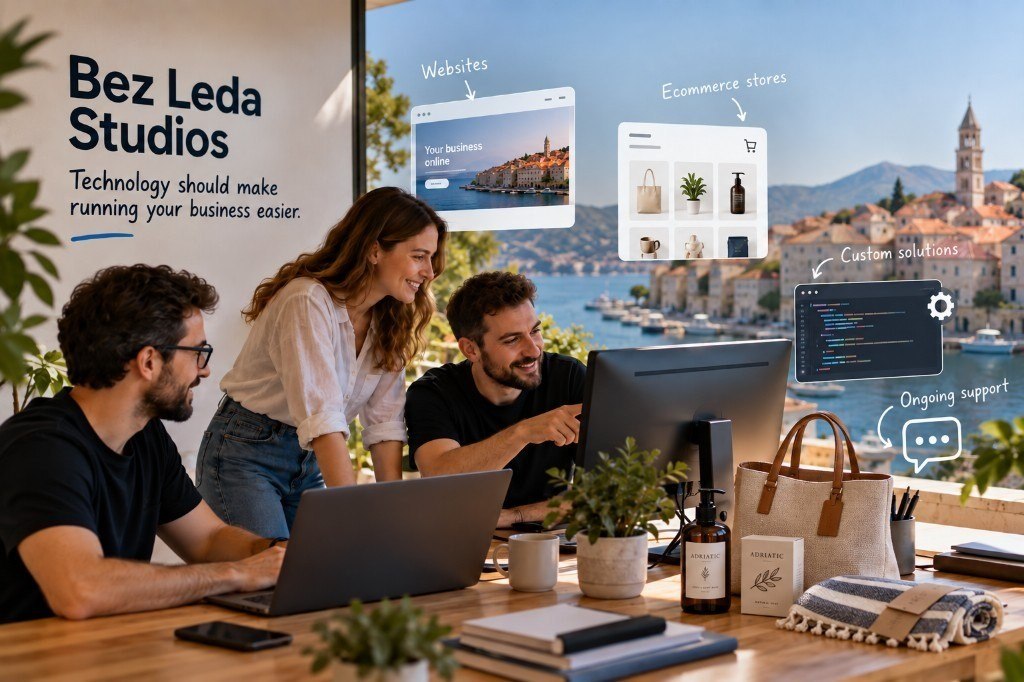 Bez Leda Studios team collaborating on websites, online stores, custom solutions and ongoing support